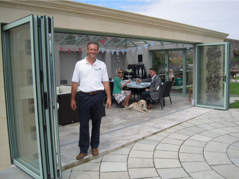 Green Aluminium Bi-fold doors Basingstoke