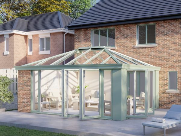 One Wall glass roof bifold door