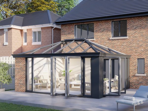 One Wall glass roof bifold door