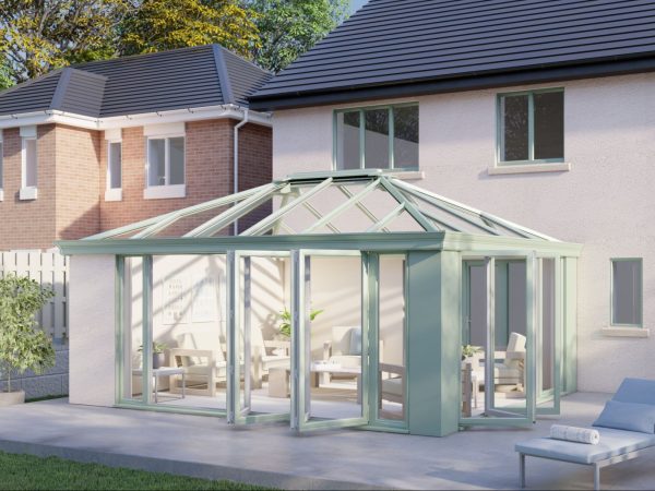 One Wall glass roof bifold door