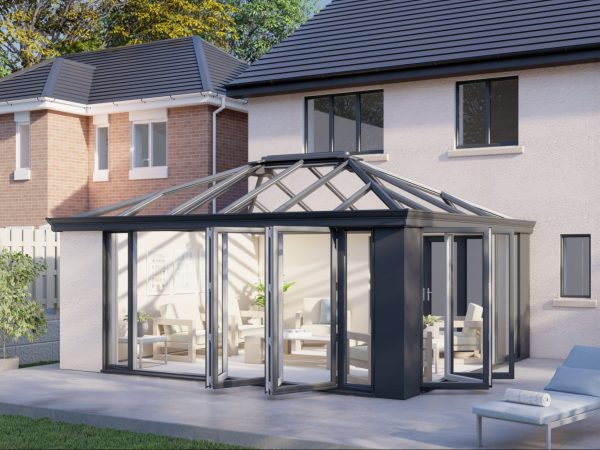 One Wall glass roof bifold door