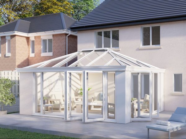 One Wall glass roof bifold door