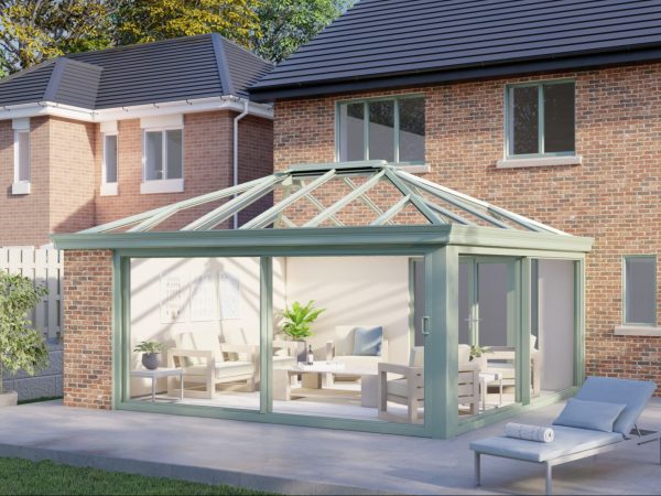 One wall glass roof patio doors