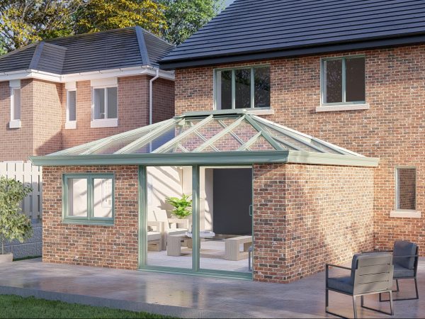 Three Wall Glass Roof Patio Door