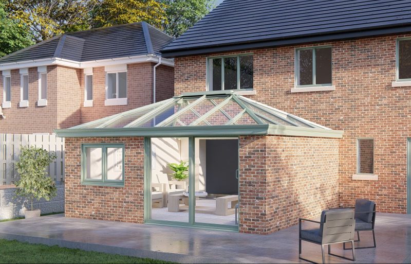 Three Wall Glass Roof Patio Door