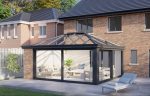 One wall glass roof patio doors