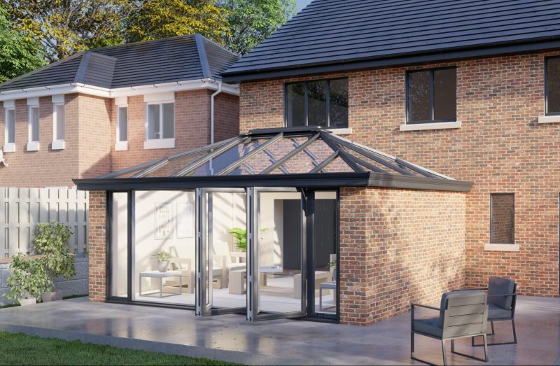 Two Wall Glass roof bifold door