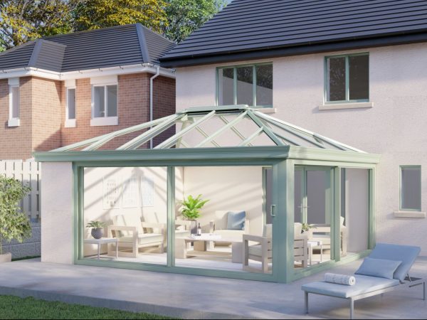 One wall glass roof patio doors