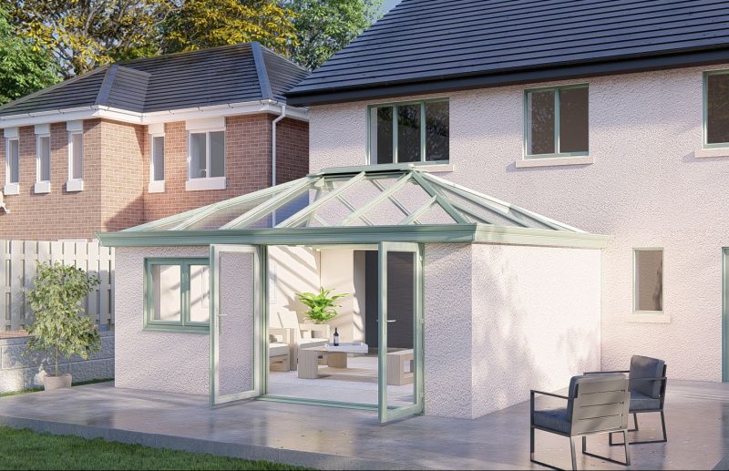 Three Wall Glass Roof French Door