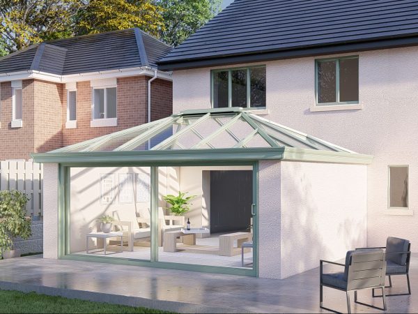 Two Wall Glass roof patio door