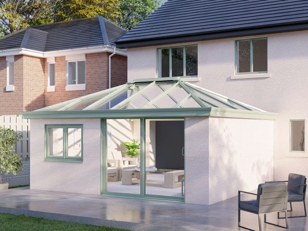 Three Wall Glass Roof Patio Door