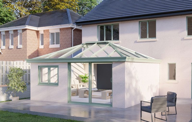 Three Wall Glass Roof Patio Door