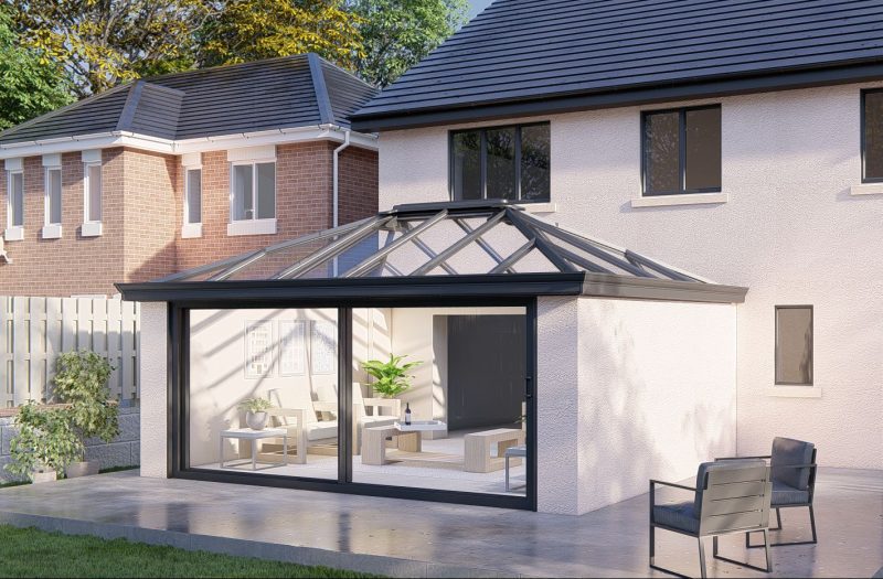 Two Wall Glass roof patio door