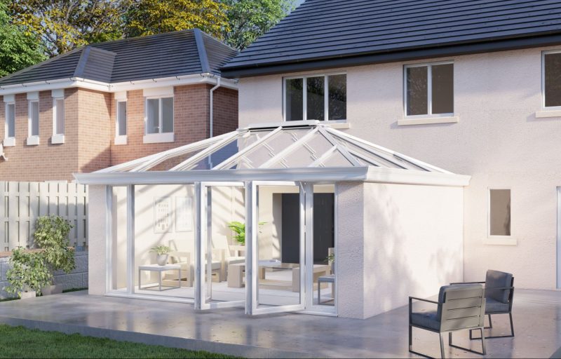 Two Wall Glass roof bifold door