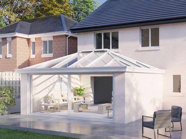 Two Wall Glass roof patio door