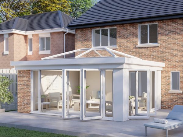 One wall lantern roof bifold door