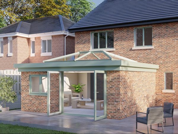 Three Wall Lantern Roof French Door