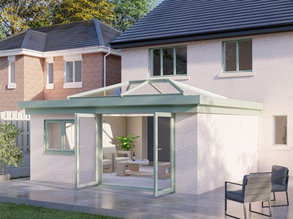 Three Wall Lantern Roof French Door