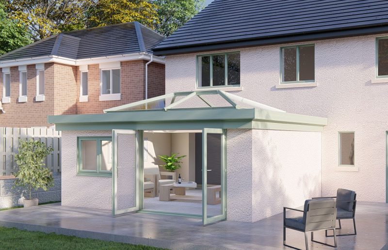 Three Wall Lantern Roof French Door