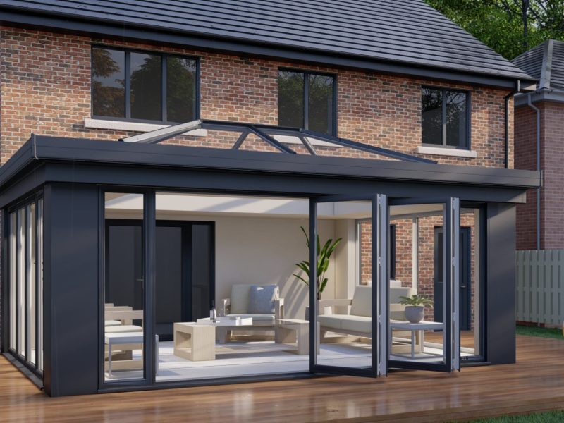 Green Aluminium Bi-fold doors Andover