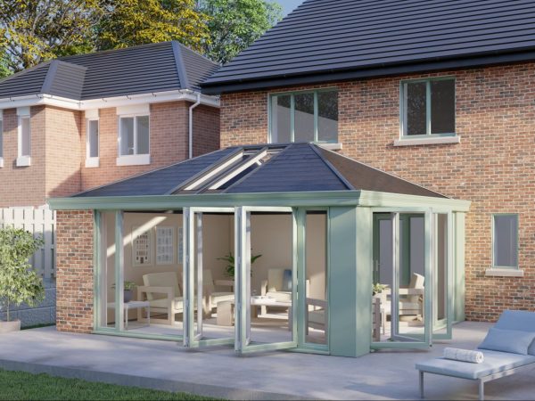 One wall Tiled Roof Bifold Door