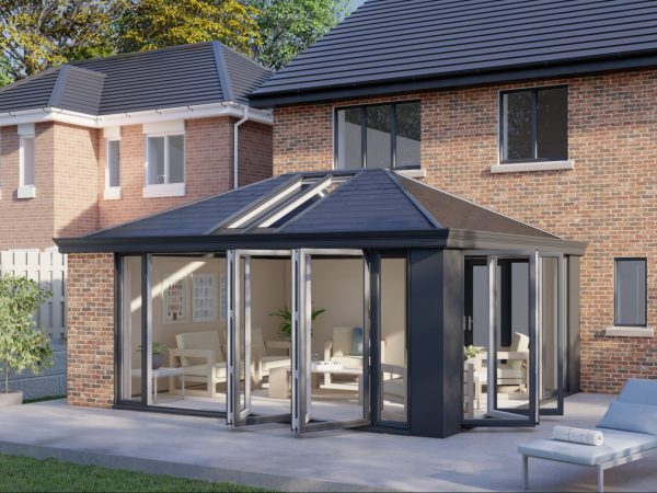 One wall Tiled Roof Bifold Door