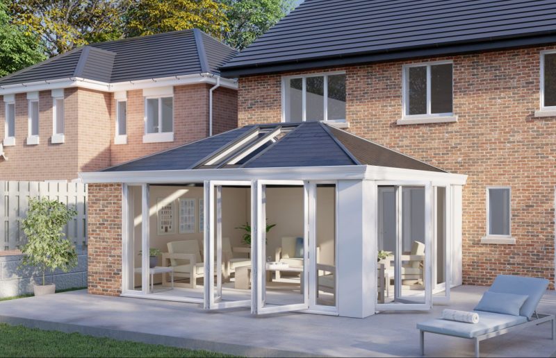 One wall Tiled Roof Bifold Door