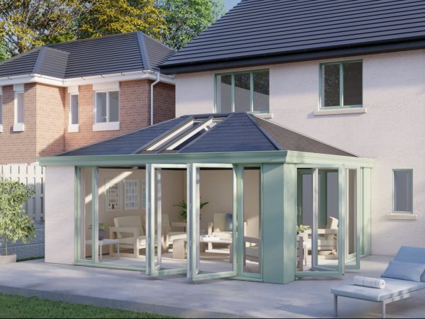 One wall Tiled Roof Bifold Door