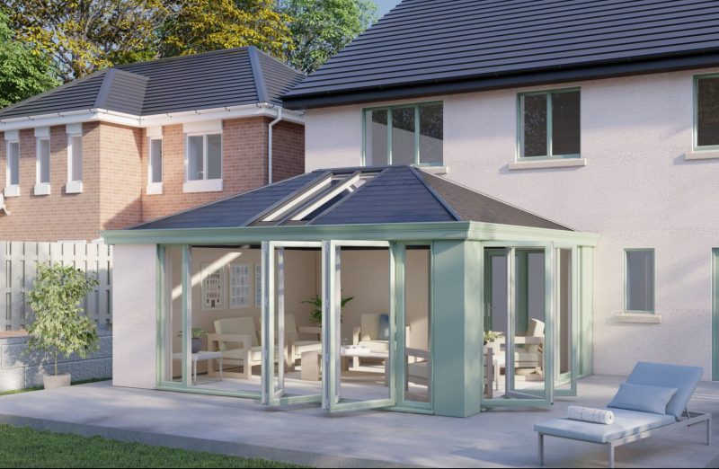 One wall Tiled Roof Bifold Door