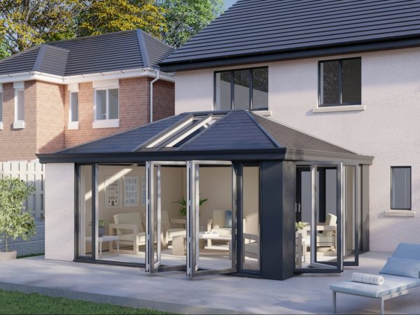 One wall Tiled Roof Bifold Door