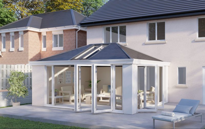 One wall Tiled Roof Bifold Door