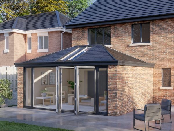 Two wall Tiled Roof bifold door