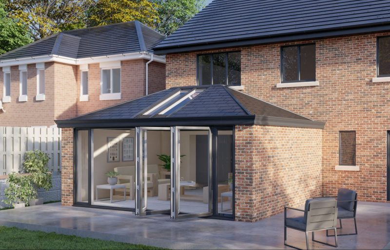 Two wall Tiled Roof bifold door