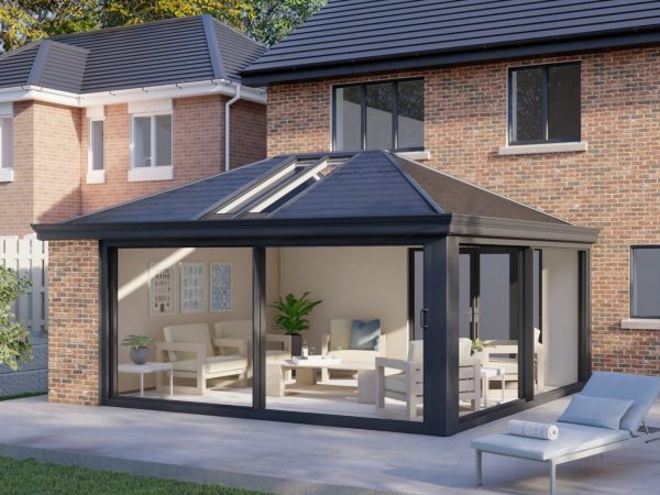 One wall Tiled Roof Patio door