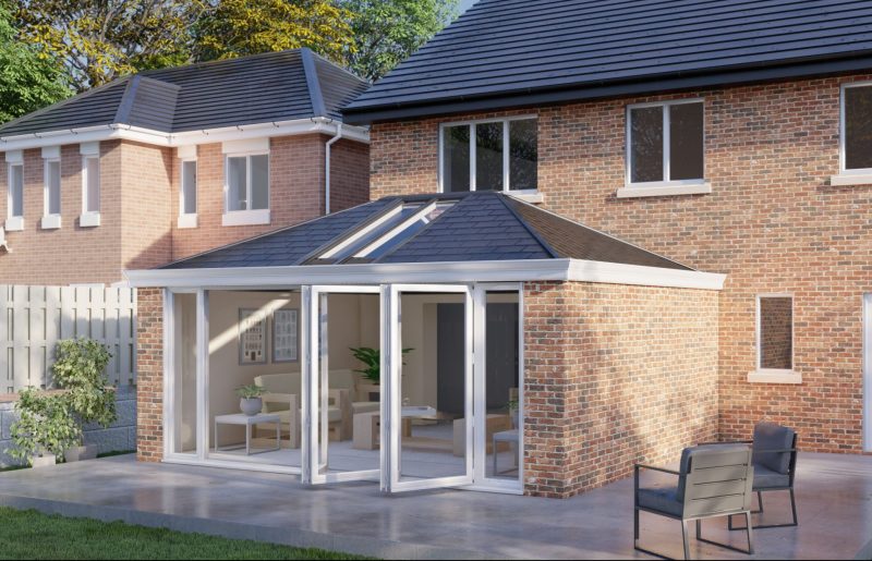 Two wall Tiled Roof bifold door