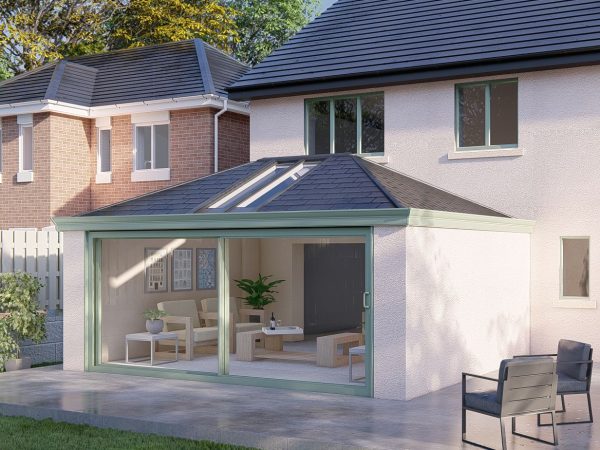 Two Wall solid Roof Patio Door