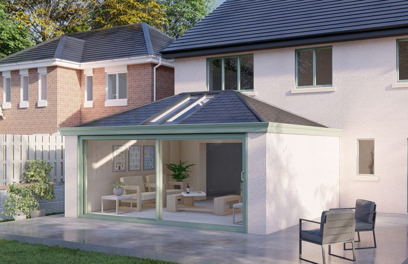 Two Wall solid Roof Patio Door