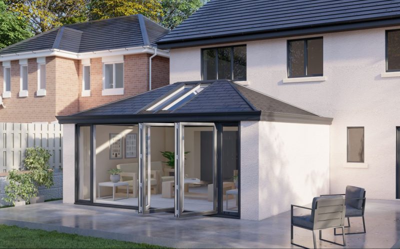 Two wall Tiled Roof bifold door