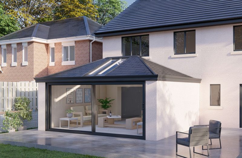 Two Wall solid Roof Patio Door