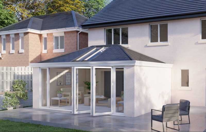 Two wall Tiled Roof bifold door