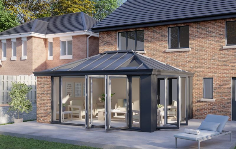 One wall Solid roof bifold door