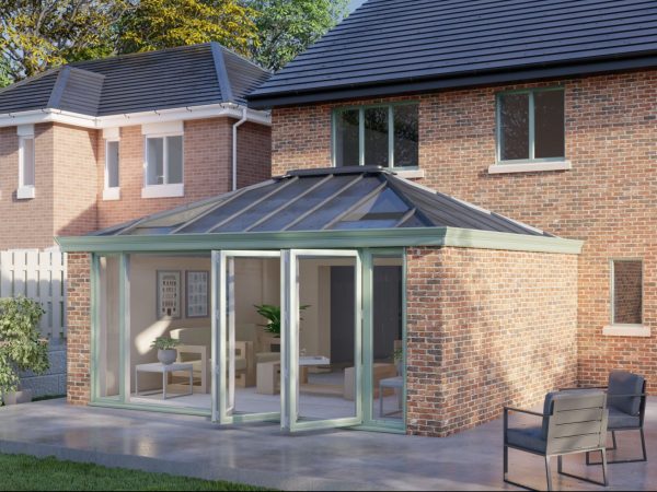 Two Wall Solid Roof Bifold door