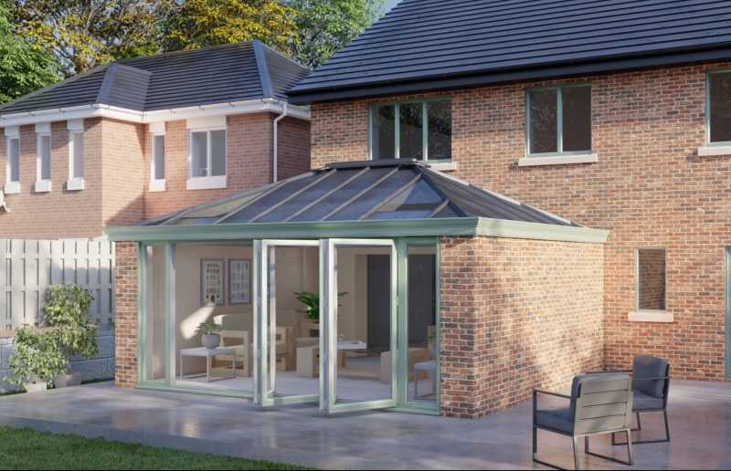 Two Wall Solid Roof Bifold door