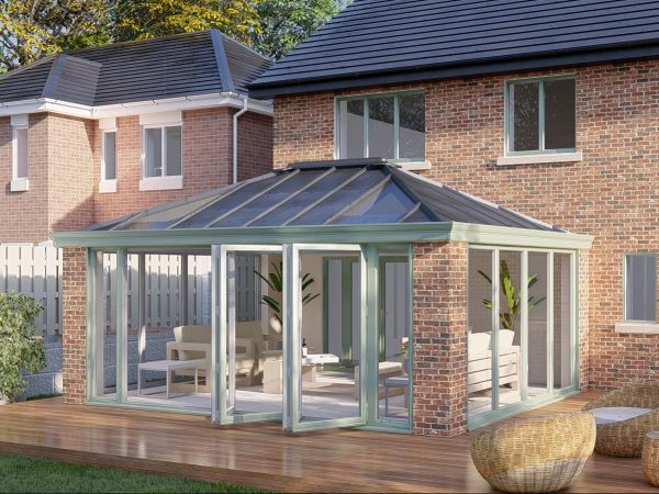 Slim Pillars solid roof bifold door