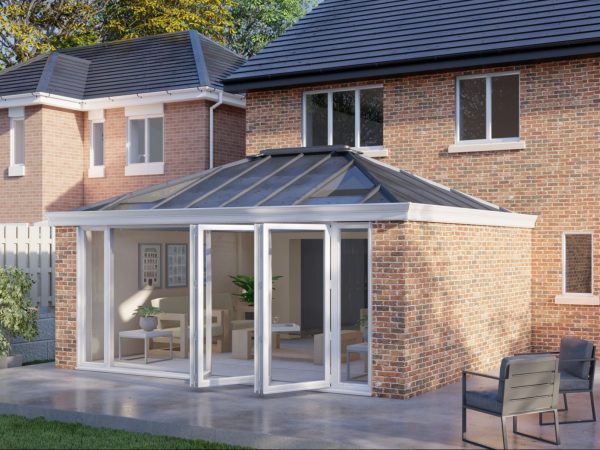 Two Wall Solid Roof Bifold door