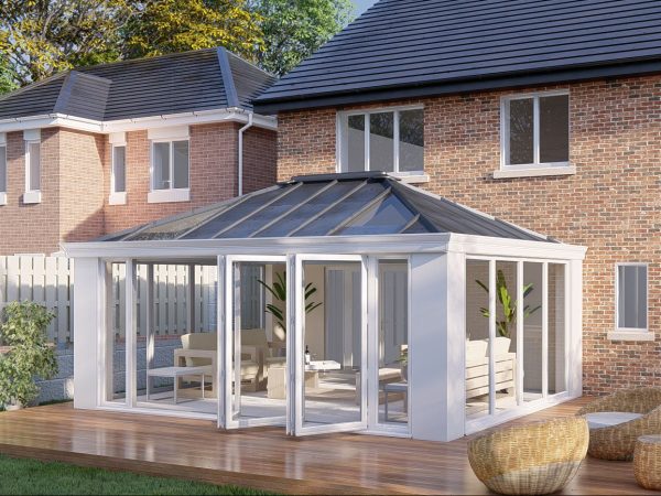 Slim Pillars solid roof bifold door