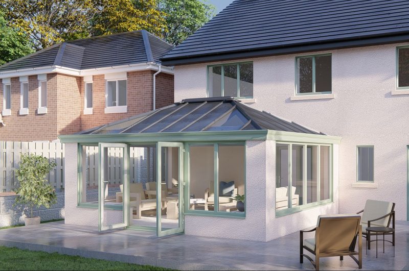 Low Wall Solid Roof French Doors