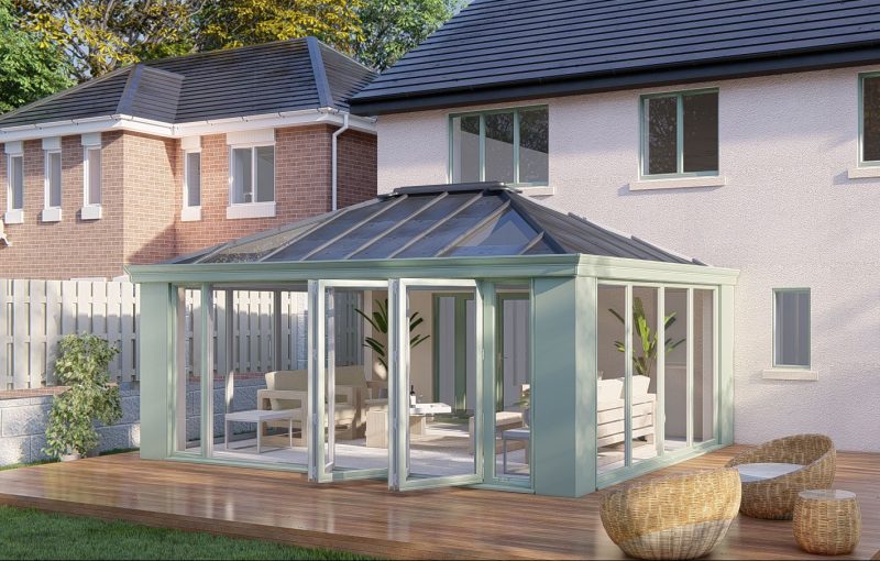 Slim Pillars solid roof bifold door