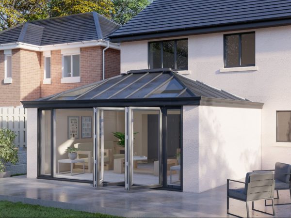 Two Wall Solid Roof Bifold door