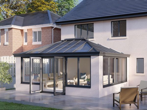 Low Wall Solid Roof French Doors